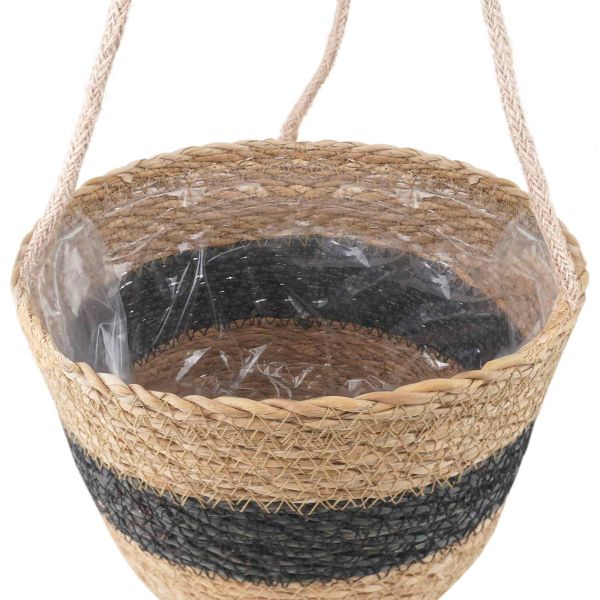 Кошници за растения от морска трева 3 pcs Естествено и черно
