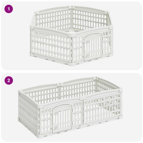 6 панелна играчка за кучета Бяло 122 x 106 x 40 см Пластмаса