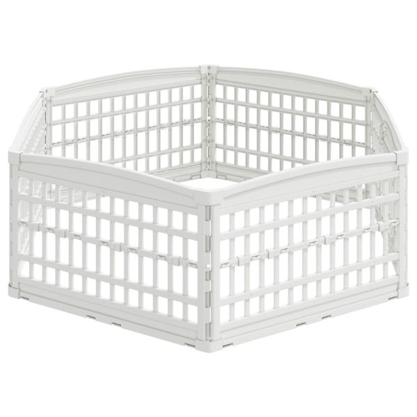 6 панелна играчка за кучета Бяло 179 x 151 x 58 см Пластмаса