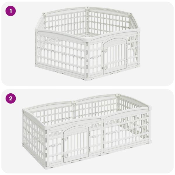 6 панелна играчка за кучета Бяло 179 x 151 x 58 см Пластмаса