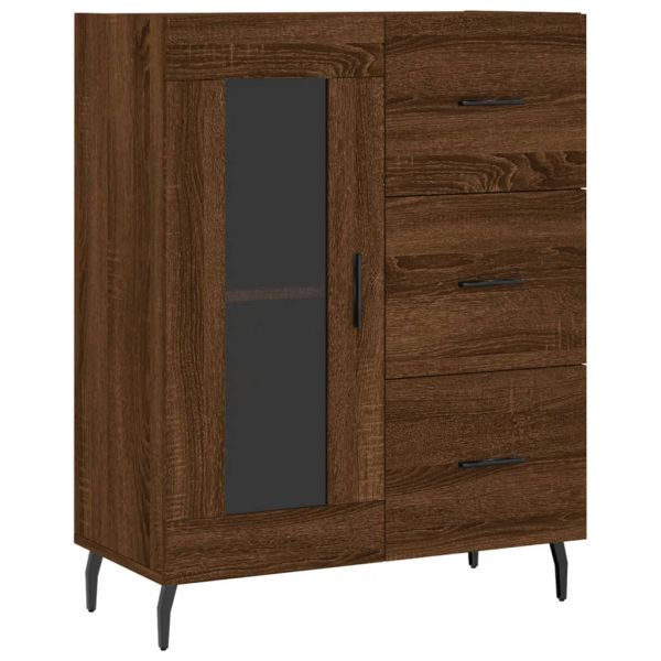Сайдборд, Кафяв дъб, 69,5x34x90 см, инженерно дърво