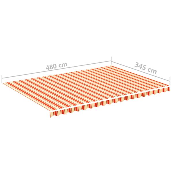 Резервен плат за тента, жълто и оранжево, 5x3,5 м, полиестер
