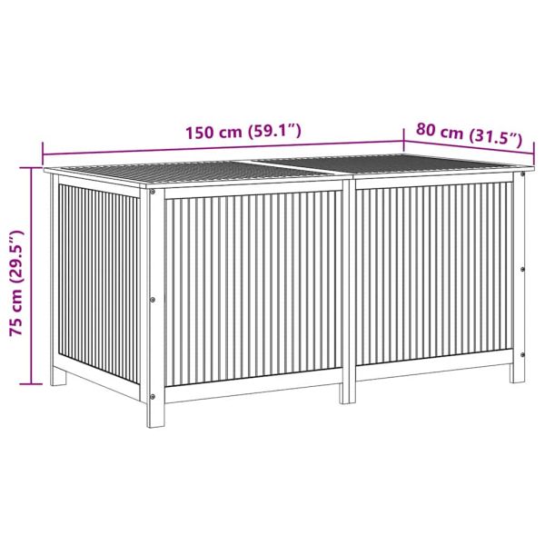 Градинска кутия за съхранение 150x80x75 см акациево дърво масив
