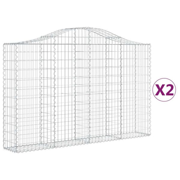 Габионни кошници арка 2 бр 200x30x120/140см поцинковано желязо