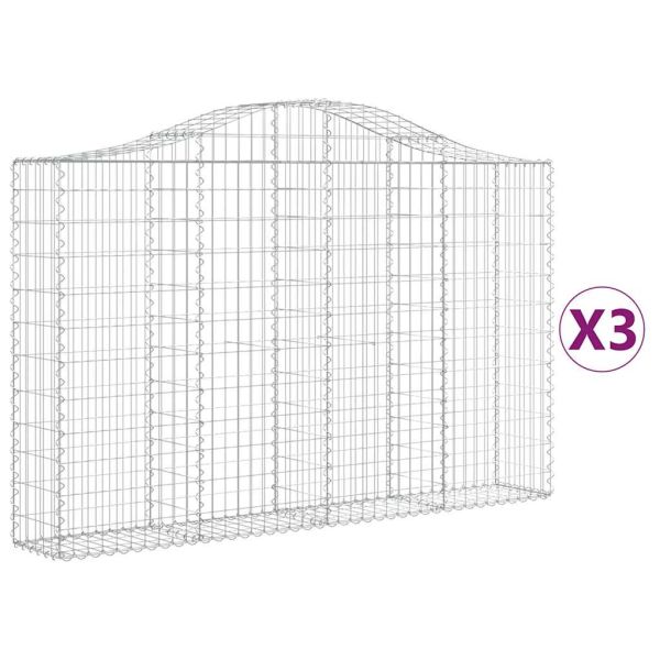 Габионни кошници арка 3 бр 200x30x120/140см поцинковано желязо