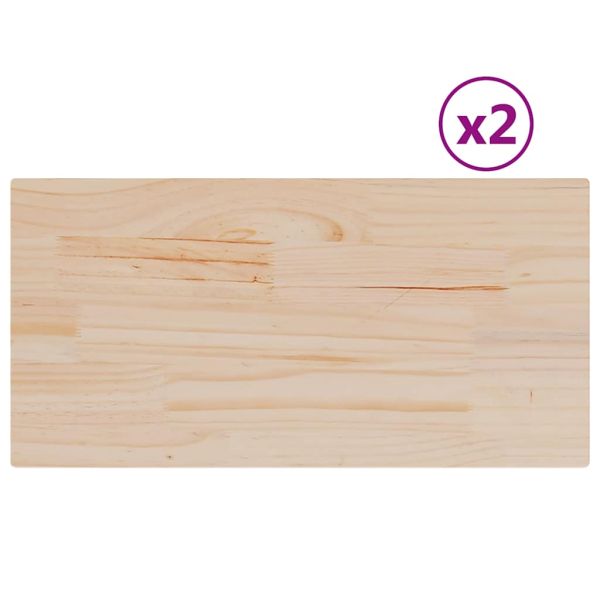 Плотове за маси, 2 бр, 60x30x2,5 см, правоъгълни, бор масив