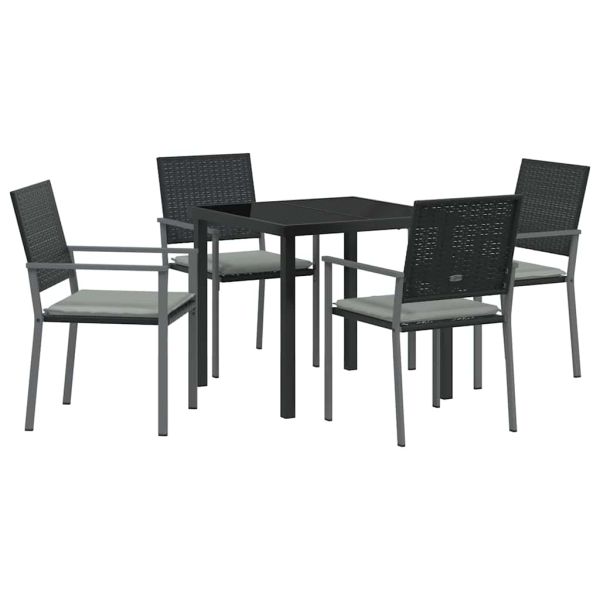 Комплект за хранене в градината 5 pcs Черен и Светло Сив