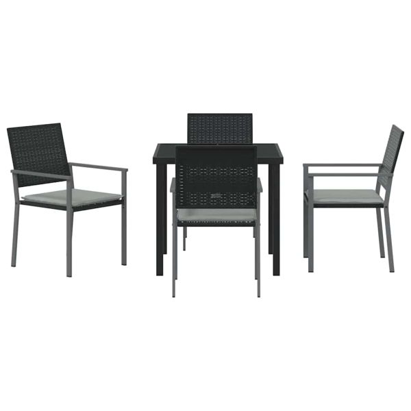 Комплект за хранене в градината 5 pcs Черен и Светло Сив