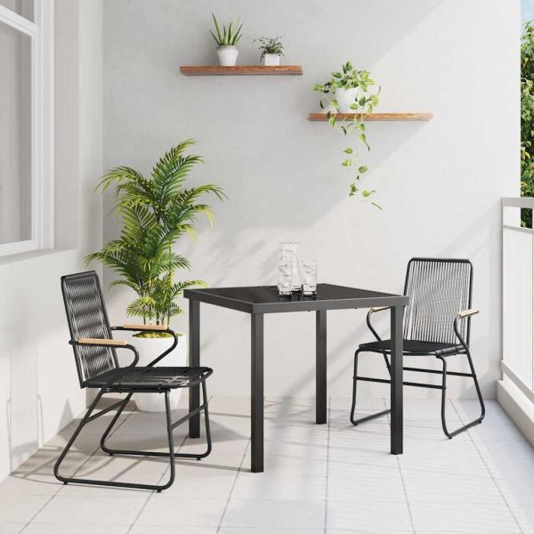 Комплект за хранене в градината 3 pcs Черно