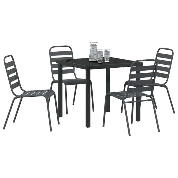 Комплект за хранене в градината 5 pcs Антрацит