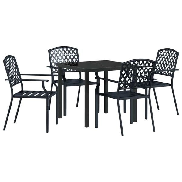 Комплект за хранене в градината 5 pcs Антрацит
