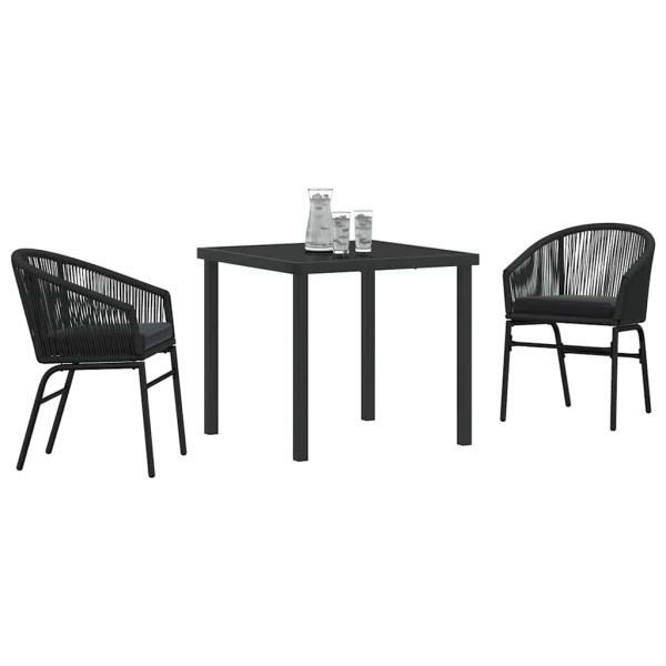 Комплект за хранене в градината 3 pcs Черно