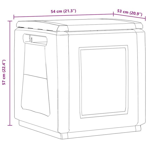 Кутия за съхранение, 54x53x57 см, 130 л, тъмносиво и черно