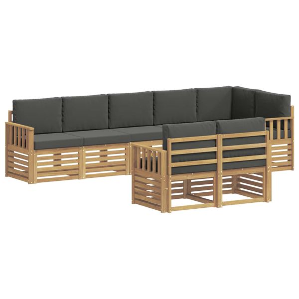 Комплект дивани за открито 8 pcs Бяло и антрацит