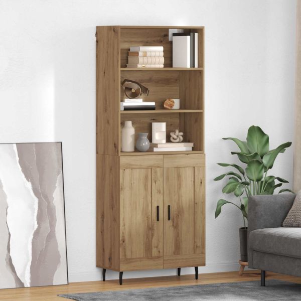 Висок шкаф 2 pcs Дъб 69,5 x 32,5 x 180 см Инженерно дърво