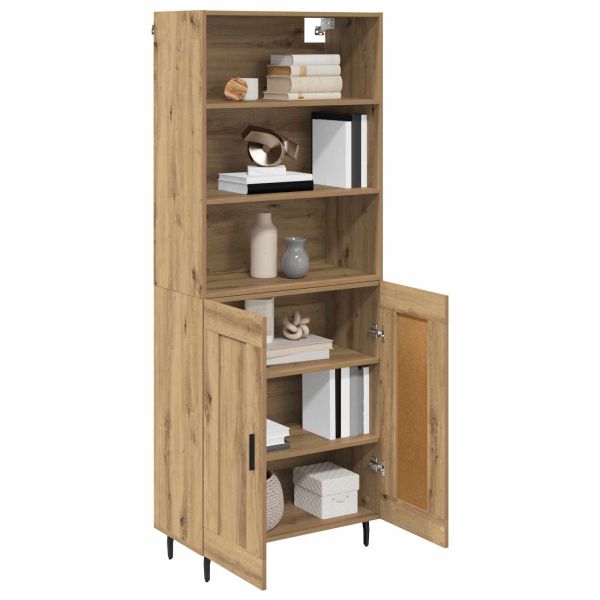 Висок шкаф 2 pcs Дъб 69,5 x 32,5 x 180 см Инженерно дърво