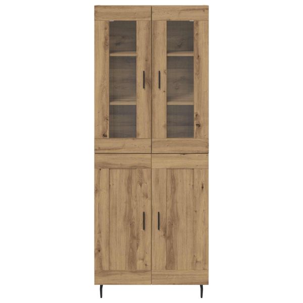 Висок шкаф 2 pcs Дъб Инженерно дърво