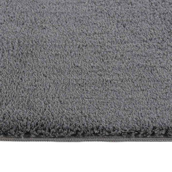 Миещ се килим мек къс косъм 160x230 см противоплъзгащ антрацит