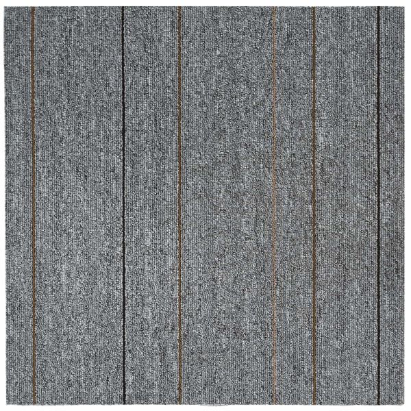 Килимна плочка Светло сиво с ивица 50 x 50 cm 4 pcs ПП и Битум