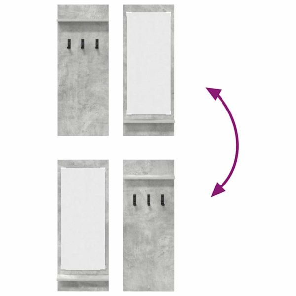 Стенен закачалка за палта с рафт Циментено сиво 70 x 10 x 90 см