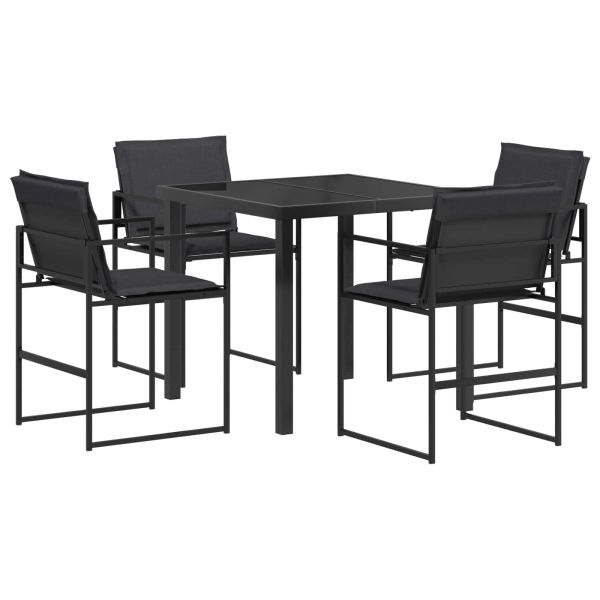Комплект за хранене в градината 5 pcs Черен и Тъмен сив