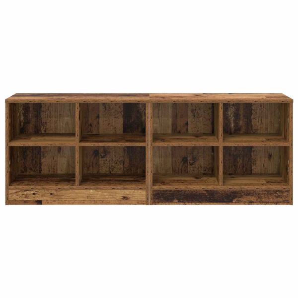 Шкаф за легло с рафт 2 pcs Старо дърво 66 x 33 x 48 см
