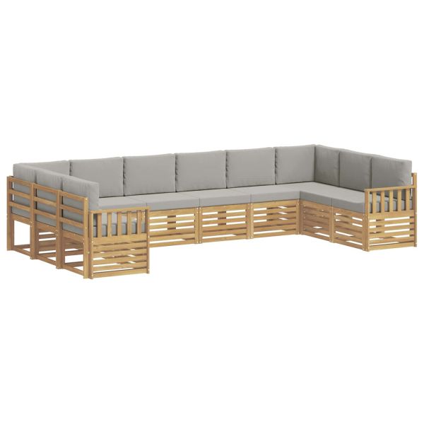 Комплект дивани за открито 7 pcs Бяло и светлосиво
