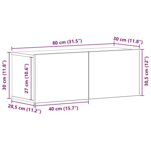 Комплект ТВ шкаф 8 pcs Черния дъб Инженерно дърво
