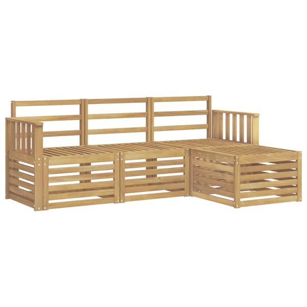 Комплект дивани за открито 4 pcs Бяло 189,5 x 122,5 x 73 см