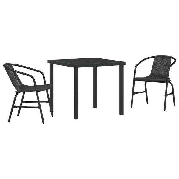 Комплект за хранене в градината 3 pcs Черно