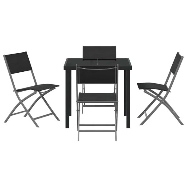Комплект за хранене в градината 5 pcs Черно