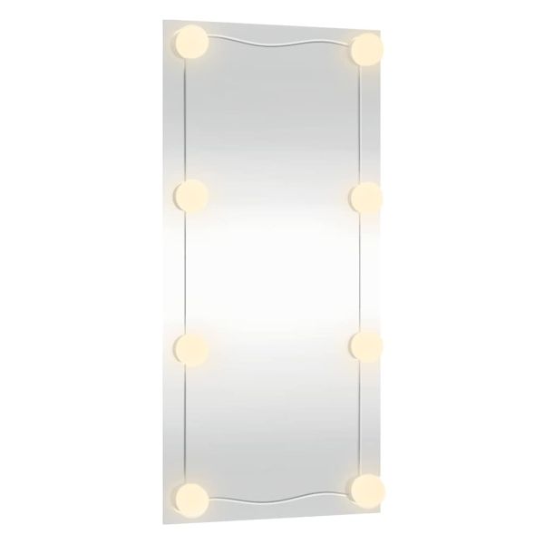 Стенно огледало с LED лампи 30x60 см стъкло правоъгълно