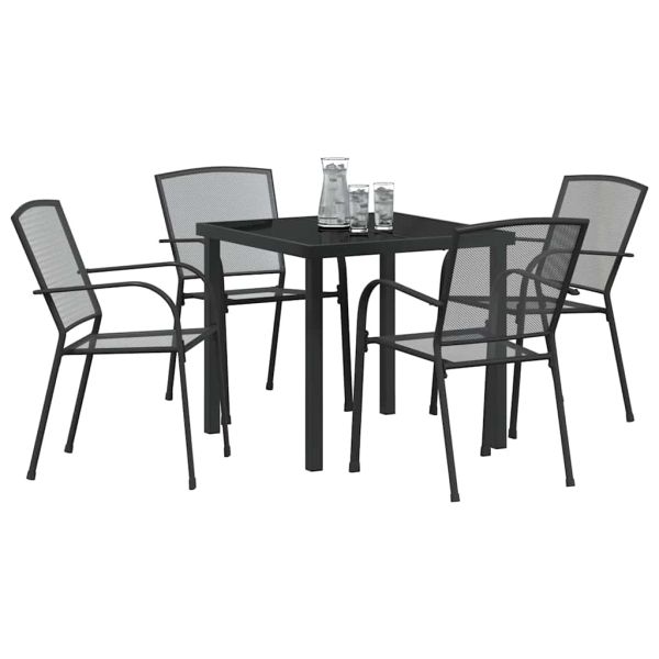Комплект за хранене в градината 5 pcs Антрацит