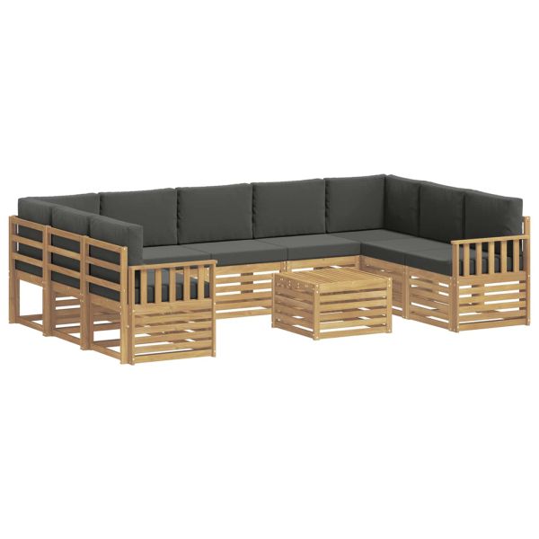 Комплект дивани за открито 8 pcs Бяло и антрацит