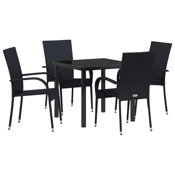 Комплект за хранене в градината 5 pcs Черно