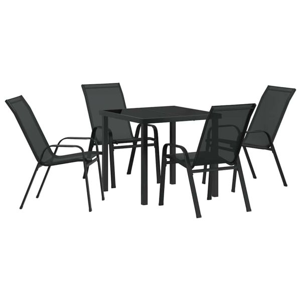 Комплект за хранене в градината 5 pcs Черно
