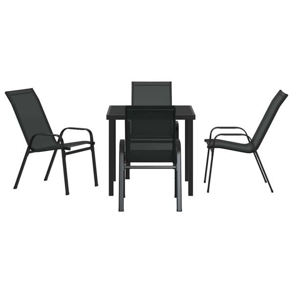 Комплект за хранене в градината 5 pcs Черно