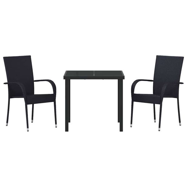 Комплект за хранене в градината 3 pcs Черно