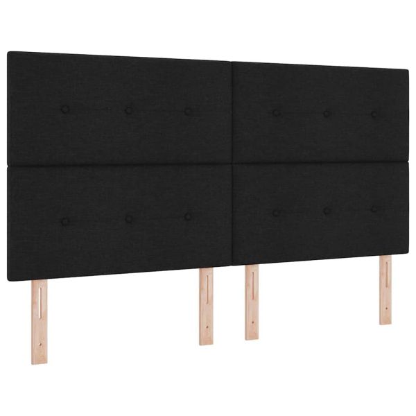 Легло с пружинирана основа с матрак Черно 180 x 200 cm текстил