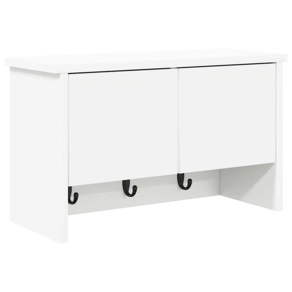 Стенен закачалка за палта Бяло 50 x 20 x 30 см Инженерно дърво
