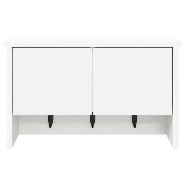 Стенен закачалка за палта Бяло 50 x 20 x 30 см Инженерно дърво
