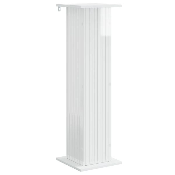 Стойка за растения 2 pcs Бял гланц 30,5 x 30 x 100,5 см