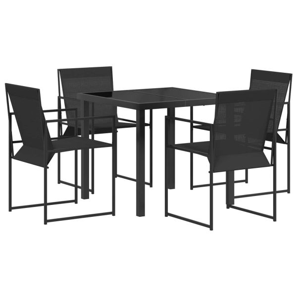 Комплект за хранене в градината 5 pcs Черно Текстилен и стомана