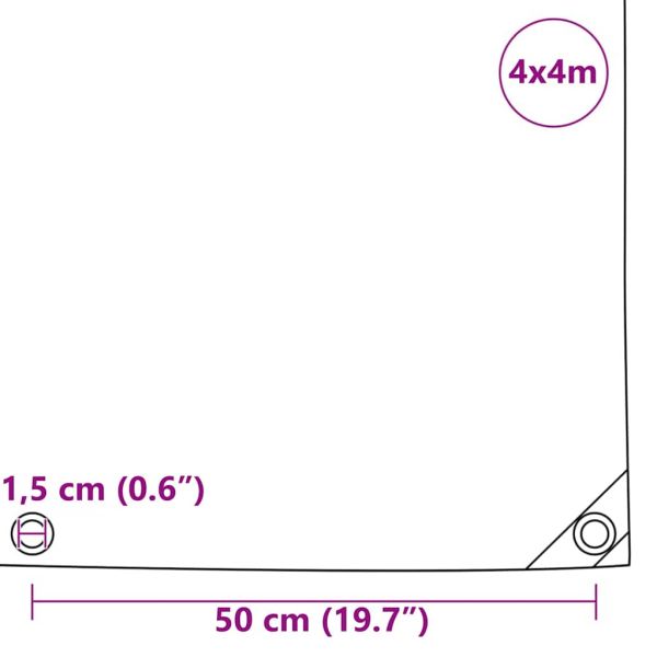 Найлон 650g / m² Бежово 4 x 4 m Канва с PVC покритие