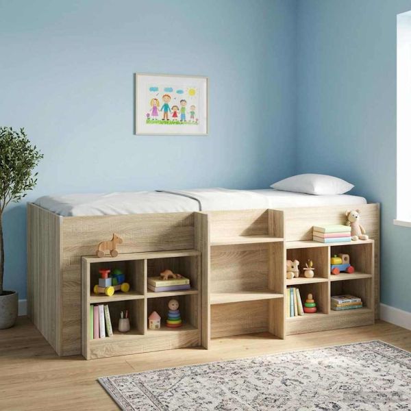 Легло за деца с висока рамка 2 pcs Сонома 203 x 101,1 x 68,5 см