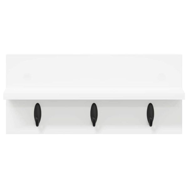 Стенен закачалка за палта със съхранение Бяло 40 x 10,5 x 18 см