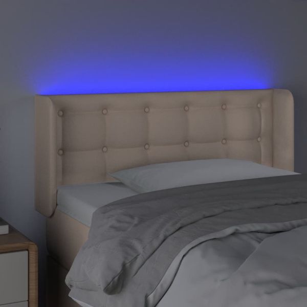 LED Горна табла за легло, капучино, 103x16x78/88 см