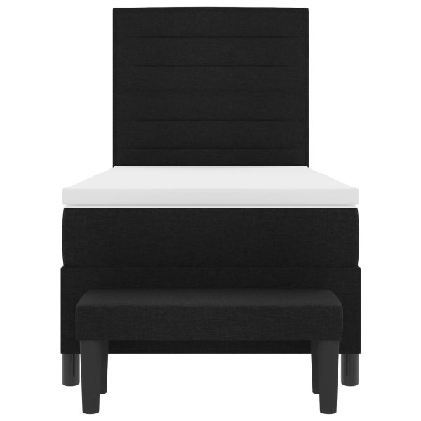 Легло с пружинирана основа с таблото Черно 90 x 190 cm текстил