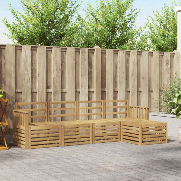 Комплект дивани за открито 5 pcs Бяло 249 x 122,5 x 73 см