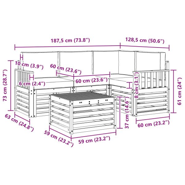Комплект дивани за открито 5 pcs Бяло и антрацит
